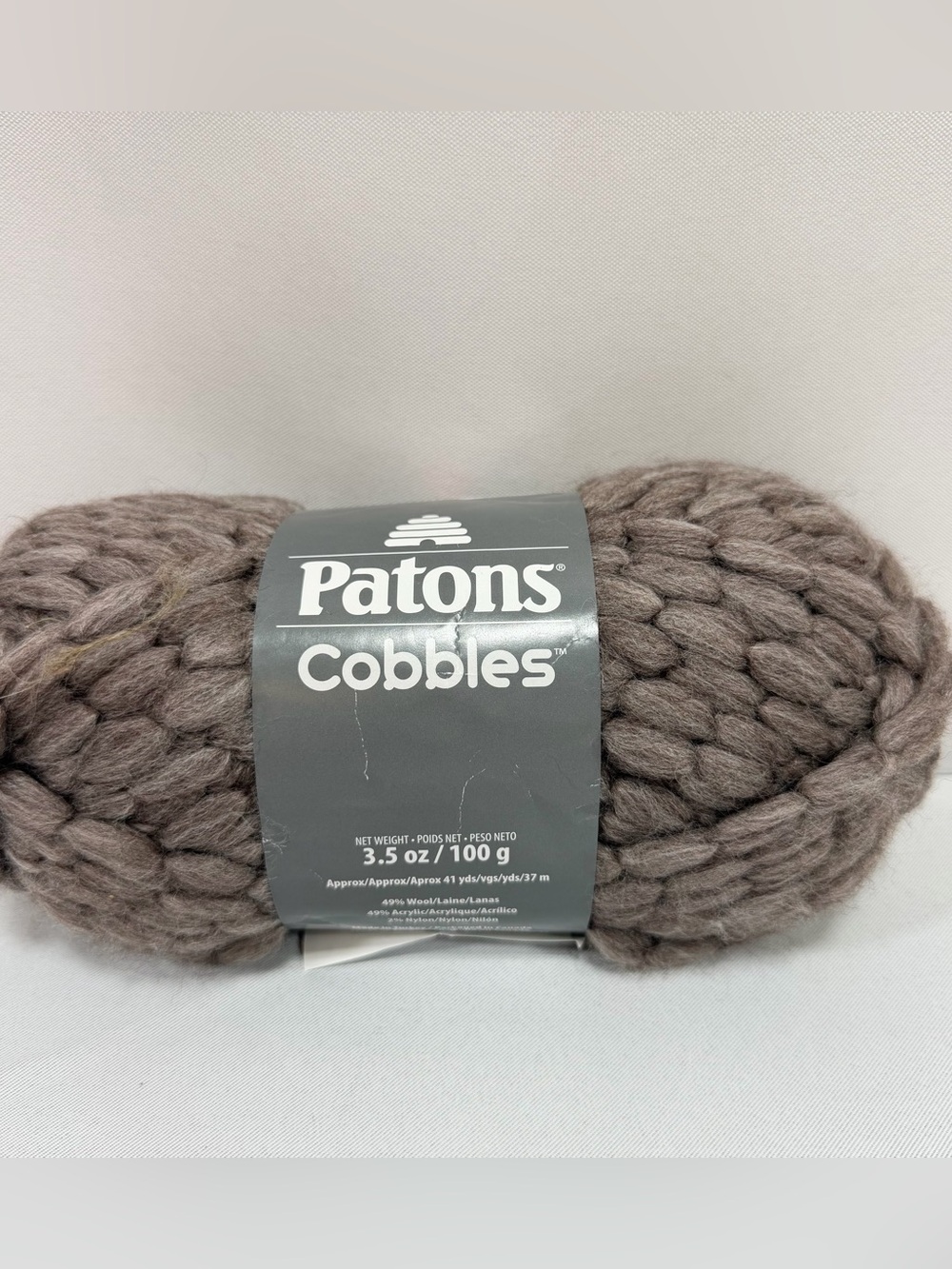 Paton Cobbles Wool Blend Yarn Super Bulky Moon Rock 1 Skein